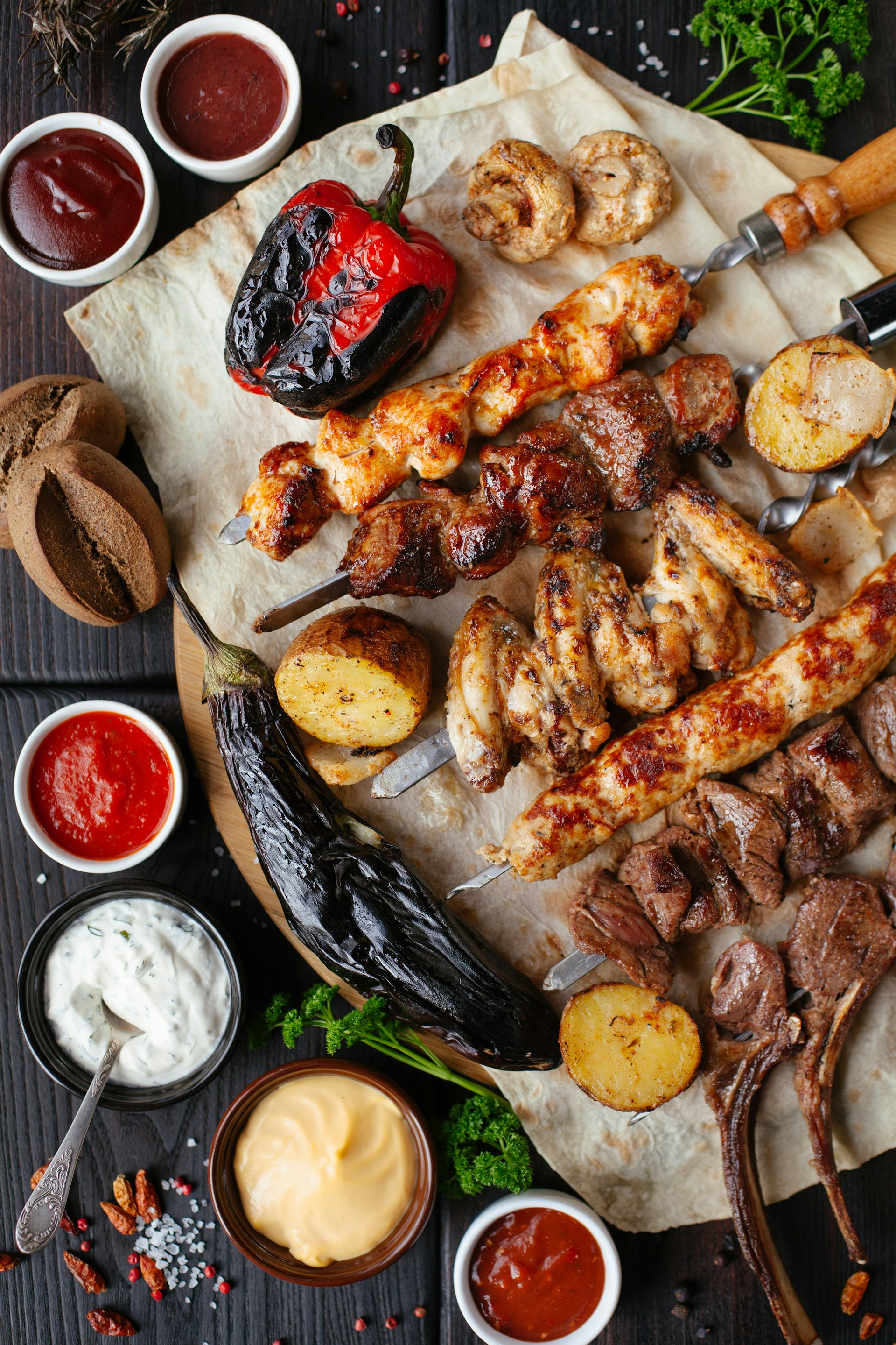 Beautiful Greek Mediterranean food platter